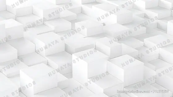 White Cubes 3D Abstract Background Geometry