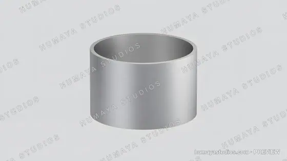 Metal ring cylinder on plain background 3d render