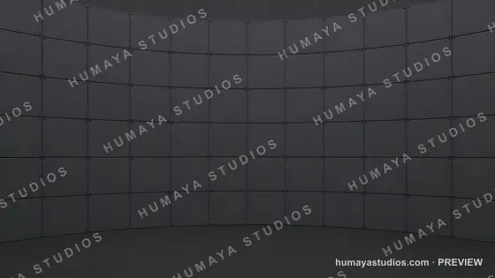 Curved Video Wall Background in Dark Studio