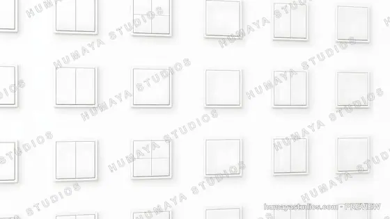 Seamless pattern of modern white light switches on wall