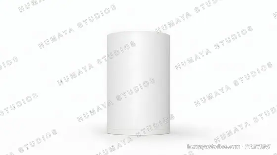 White Cylinder Container Mockup Isolated