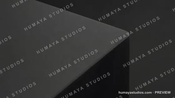 Matte Black Cube Corner Minimalist Geometric Abstract Background