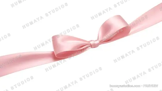 Pink satin ribbon bow isolated on white background