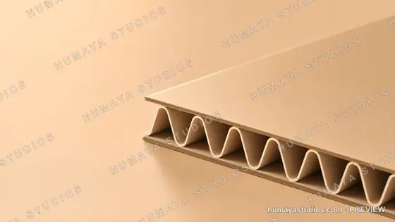 Corrugated Cardboard Sheet Cross Section Macro