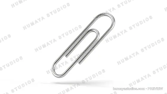 Metal Paper Clip Isolated on White Background