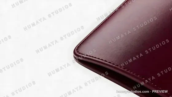 Burgundy Leather Planner Cover Close-up Background