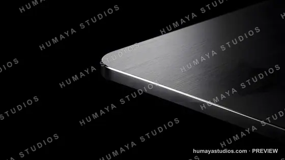 Brushed Metal Surface with Curved Corner