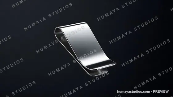Sleek Silver Metal Money Clip on Dark Background
