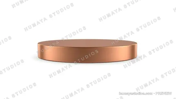 Empty Copper Cylinder Podium Isolated on White