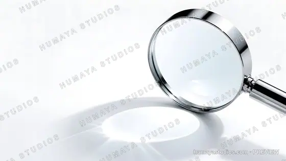 Magnifying Glass Revealing Bright Light on White Surface