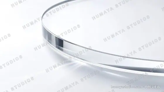 Transparent Optical Glass Lens Close-Up