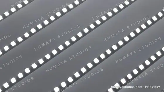 Film strip pattern with sprocket holes diagonal background