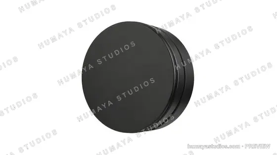 Black Matte Cosmetic Tin Container Mockup Isolated