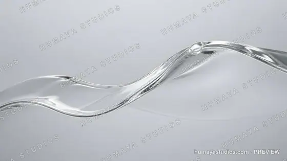 Transparent water splash wave on light background