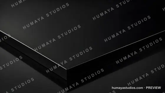 Sleek Black Surface Corner with Refined Reflection