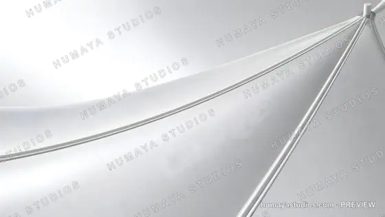 White Tensile Architecture Canopy Structure with Steel Supports