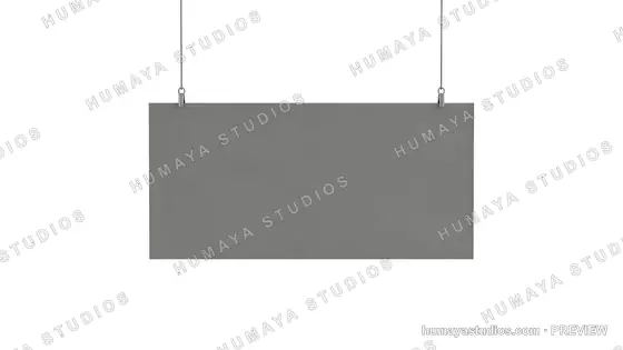 Blank Grey Hanging Signboard Mockup on White Background