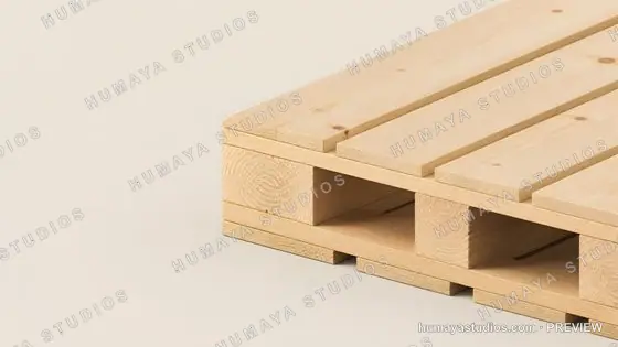 Wooden Pallet Corner on Clean Light Background