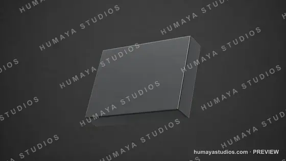 Blank Black Product Packaging Box Mockup Floating in Studio