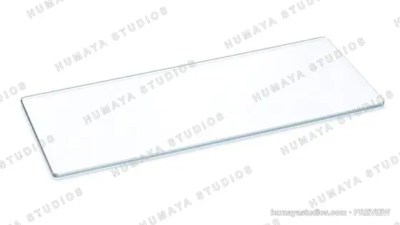 Clear glass pane isolated on white background