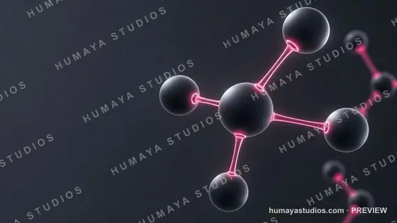 Glowing Molecule Structure with Atomic Bonds