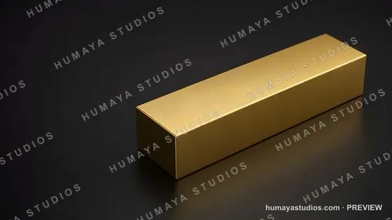 Metallic Golden Bar on Dark Background