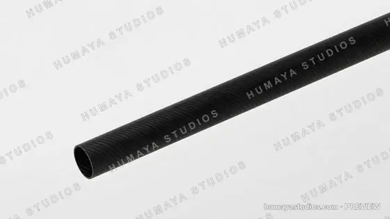 Carbon Fiber Tube Isolated on White Background