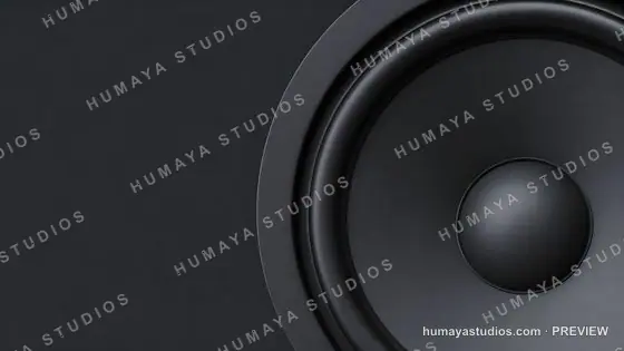 Black Speaker Driver Close-Up Audio Equipment