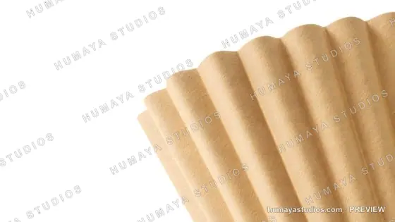 Beige Paper Filter for Coffee Dripper Isolated on White