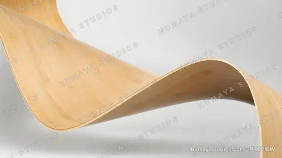 Curved Wooden Wave Abstract Structure Interior Design Concept