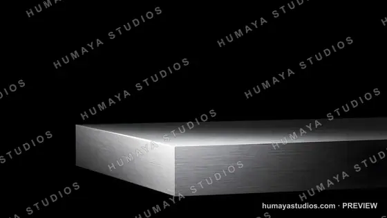 Brushed Metal Podium Platform for Product Display on Black