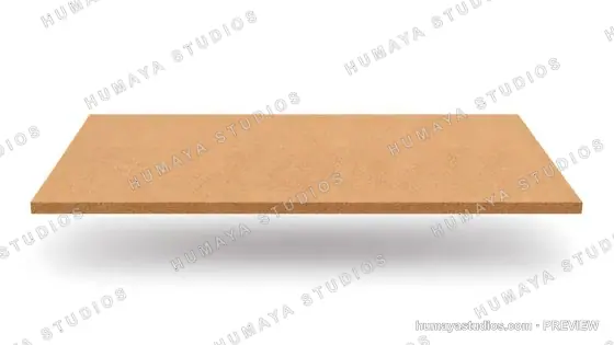 Floating Wooden Shelf Board Isolated on White Background
