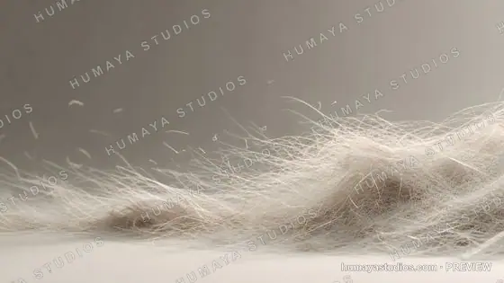 Fine White Hair or Fur Texture Floating in Air