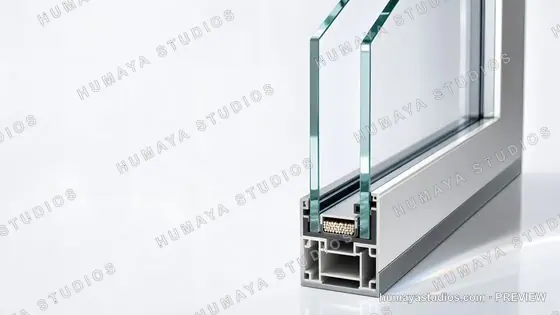 Double glazing window cross section showing insulated glass unit