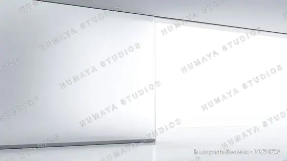Modern glass partition wall in a bright minimalist office interior