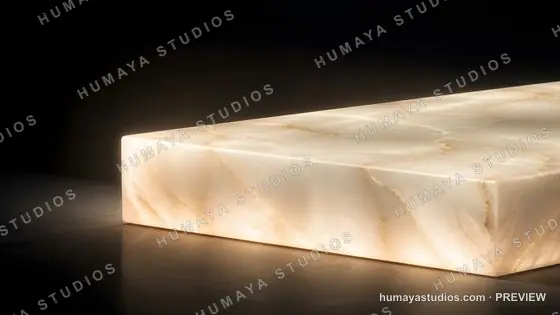 Illuminated Onyx Stone Slab Display Platform