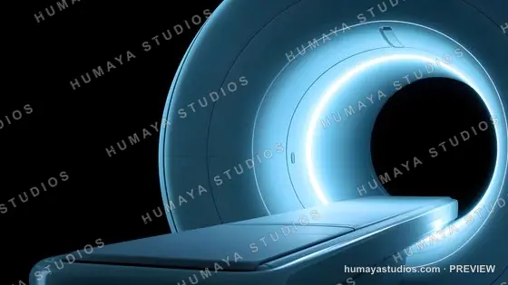 MRI Scanner Machine in Modern Hospital Room