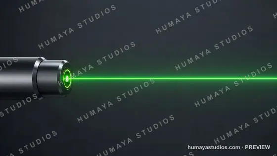 Green Laser Beam Emitting From Device Pointer