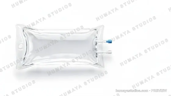 Empty IV Fluid Bag Isolated on White Background
