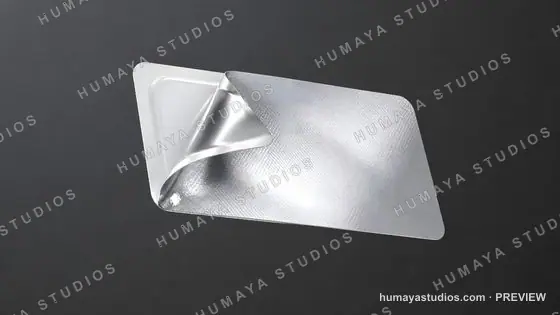 Peelable Foil Packaging Mockup on Dark Background