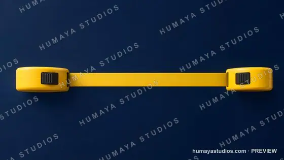 Two Yellow Measuring Tapes Extended on Dark Blue Background