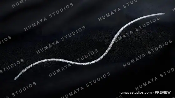 White chalk line stroke on black textured background