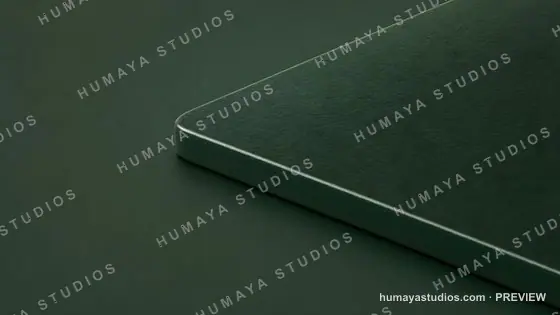 Dark green leather bound book cover texture background mockup