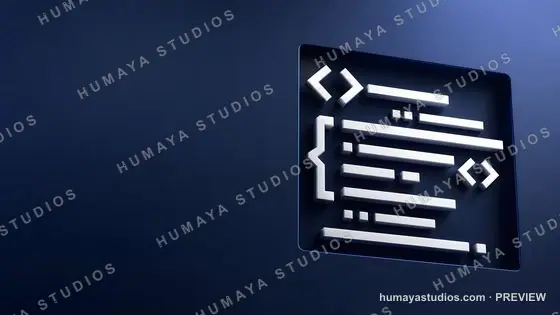 Coding and Development 3D Icon on Blue Background