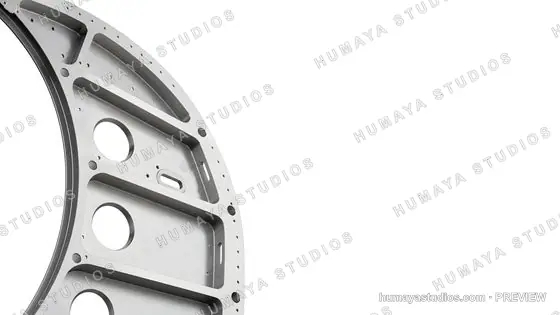 Aerospace structural ring component machined from metal