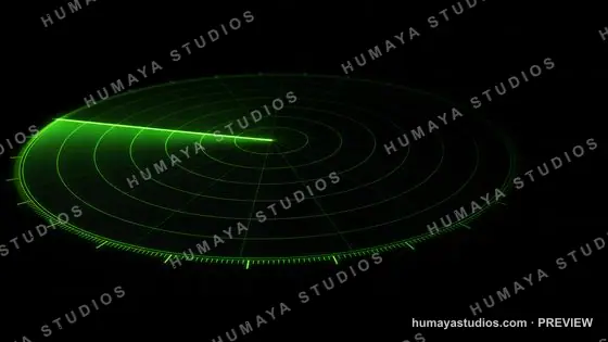 Green Radar Screen Sweep with Glowing Grid