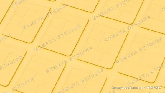 Yellow Isometric UI UX Wireframe Templates Arranged on Surface