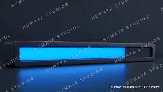 Futuristic blue progress loading bar on dark background