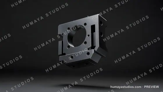 Machined Metal Industrial Component in Dark Studio