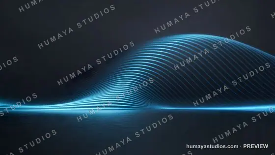 Blue neon wave lines abstract background digital art
